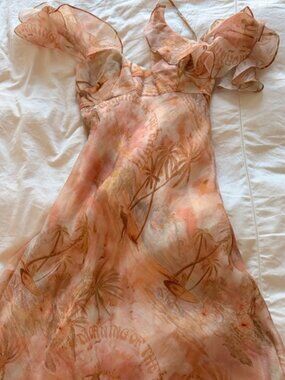 Zimmermann Peach Asymmetrical Dress